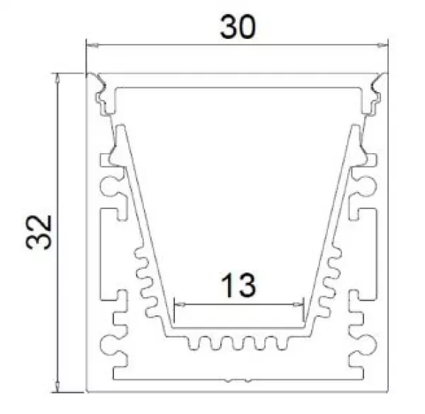 Profilé Aluminium S-LINE TILES 13mm